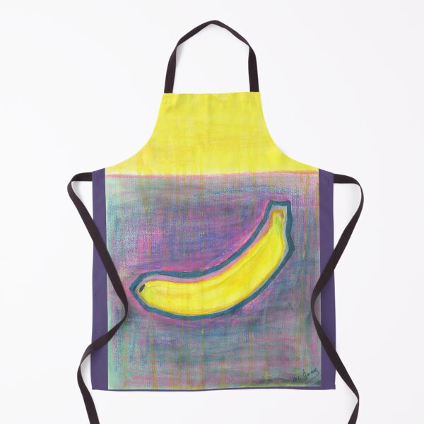 Item preview, Psychedelic Banana Pop Art | Yellow Banana on Purple Blue Pink | Warhol Inspired Oil Painting designed and sold by BlueberrySwan.