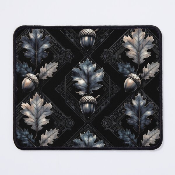 Item preview, Dark Oak Leaf Acorn Geometric Luxury Pattern designed and sold by IntelliMindDesigns.