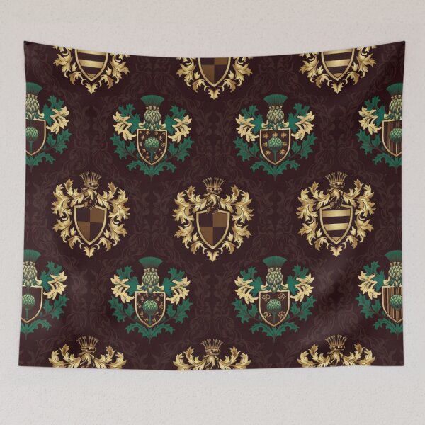 Item preview, Pine Cone Mandala Heraldic Luxury Pattern designed and sold by IntelliMindDesigns.