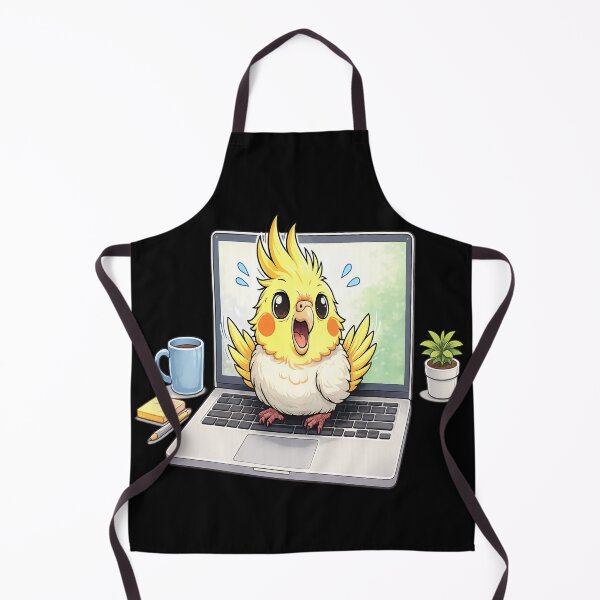 Item preview, Cute Cockatiel Bird on Laptop Office Parrot designed and sold by CalineczkaArt.