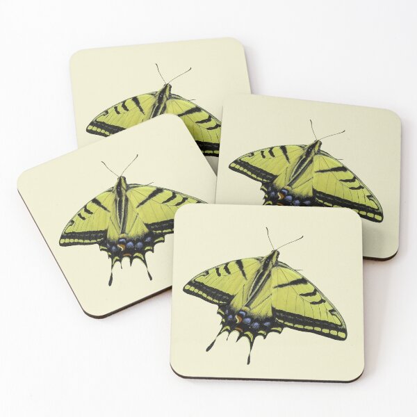 Item preview, Western Tiger Yellowtail butterfly forked tail wings spread designed and sold by MYTOPSHELF.