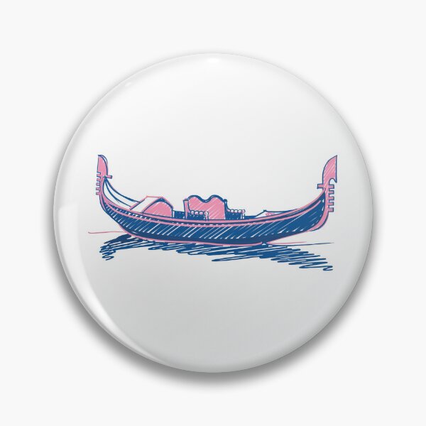 Item preview, Venice Gondola Sketch – Pastel Pink and Blue Italian Illustration designed and sold by EmeraldeaArt.