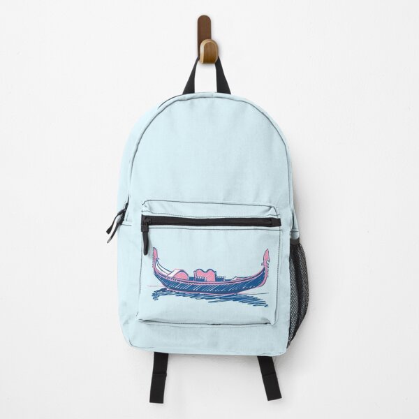 Item preview, Venice Gondola Sketch – Pastel Pink and Blue Italian Illustration designed and sold by EmeraldeaArt.