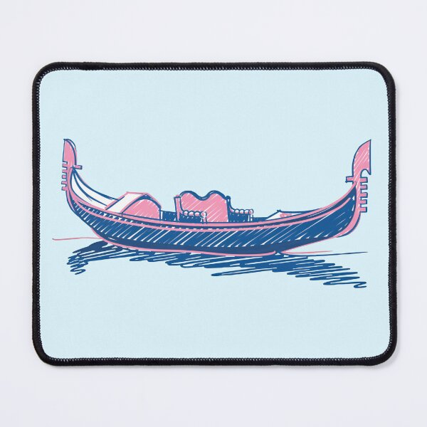 Item preview, Venice Gondola Sketch – Pastel Pink and Blue Italian Illustration designed and sold by EmeraldeaArt.
