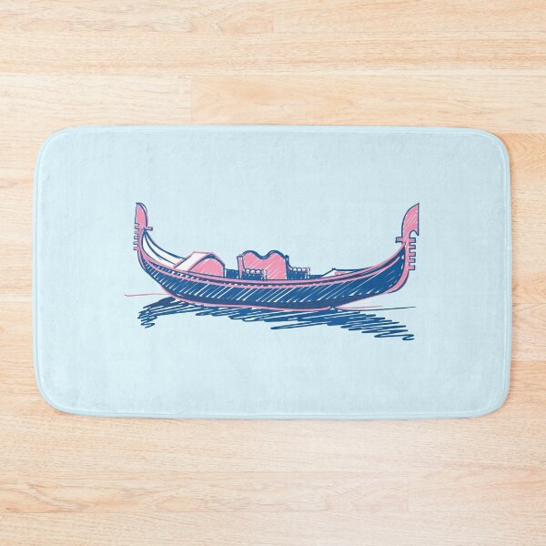 Item preview, Venice Gondola Sketch – Pastel Pink and Blue Italian Illustration designed and sold by EmeraldeaArt.