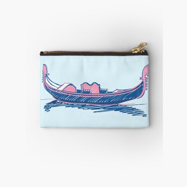 Item preview, Venice Gondola Sketch – Pastel Pink and Blue Italian Illustration designed and sold by EmeraldeaArt.