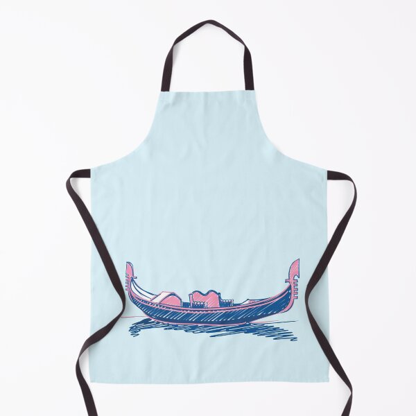 Item preview, Venice Gondola Sketch – Pastel Pink and Blue Italian Illustration designed and sold by EmeraldeaArt.
