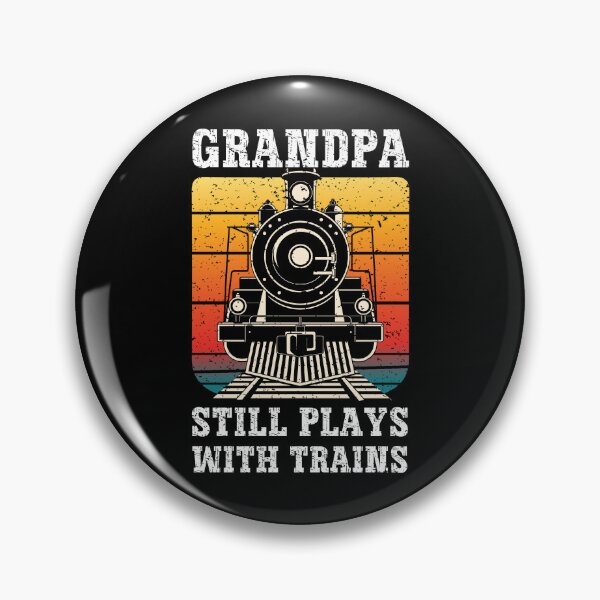 Item preview, Grandpa Still Plays With Trains Vintage Retro Sunset Model Train Gift designed and sold by Dmetalx Art Apparel.