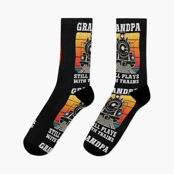 Item preview, Grandpa Still Plays With Trains Vintage Retro Sunset Model Train Gift designed and sold by Dmetalx Art Apparel.