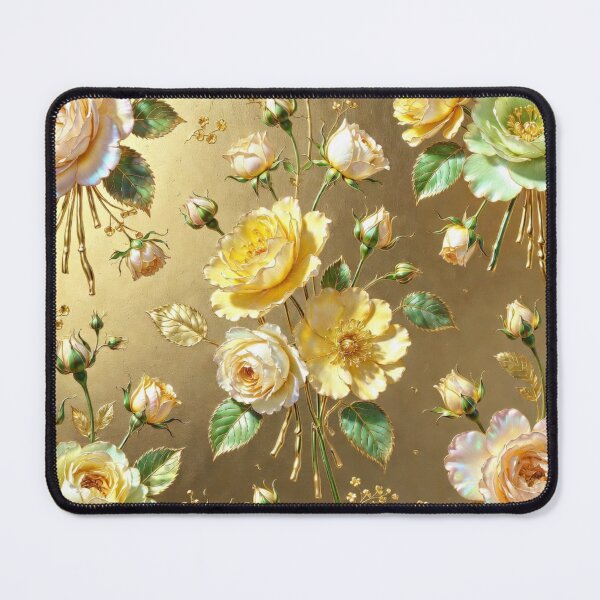 Item preview, Golden Yellow Rose Vintage Floral Pattern designed and sold by IntelliMindDesigns.