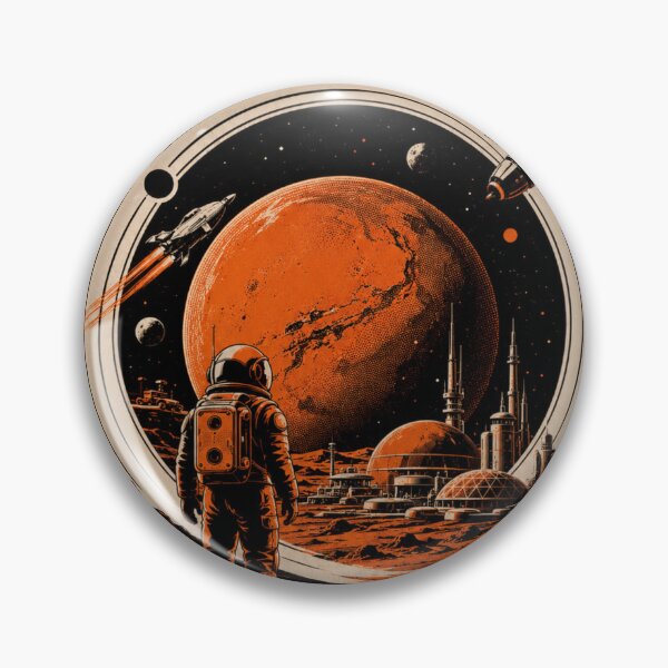 Item preview, Explore Mars Retro Space Colony Sci Fi Adventure Design designed and sold by PunkVerseStudio.