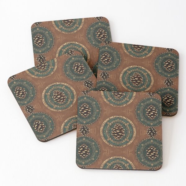 Item preview, Warm Brown Pine Cone Mandala Pattern designed and sold by IntelliMindDesigns.