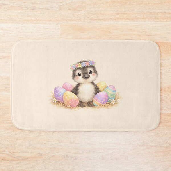 Item preview, Easter Duckling with Floral Crown | Watercolour designed and sold by inspired-works.