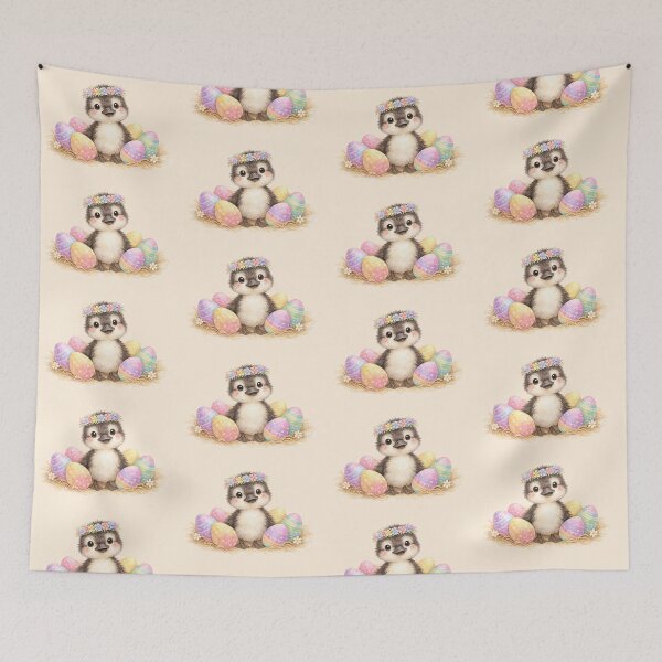 Item preview, Easter Duckling with Floral Crown | Watercolour designed and sold by inspired-works.