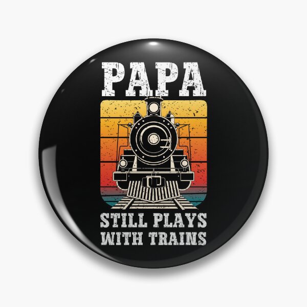 Item preview, Papa Still Plays With Trains Vintage Retro Sunset Model Train Gift designed and sold by Dmetalx Art Apparel.