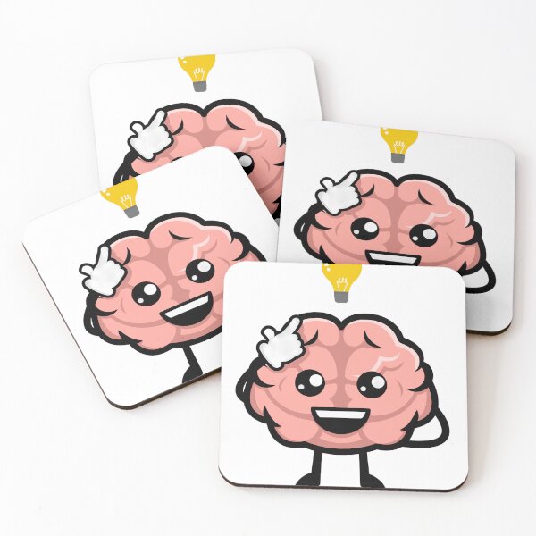 Item preview, Cute Brain Character With Idea Lightbulb designed and sold by DailyDoodlesBySumbul.