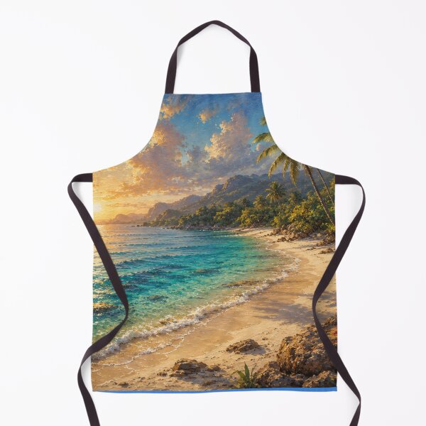 Item preview, Sunset on the Beach Oil Painting Tropical Landscape designed and sold by JonelleTshirts.