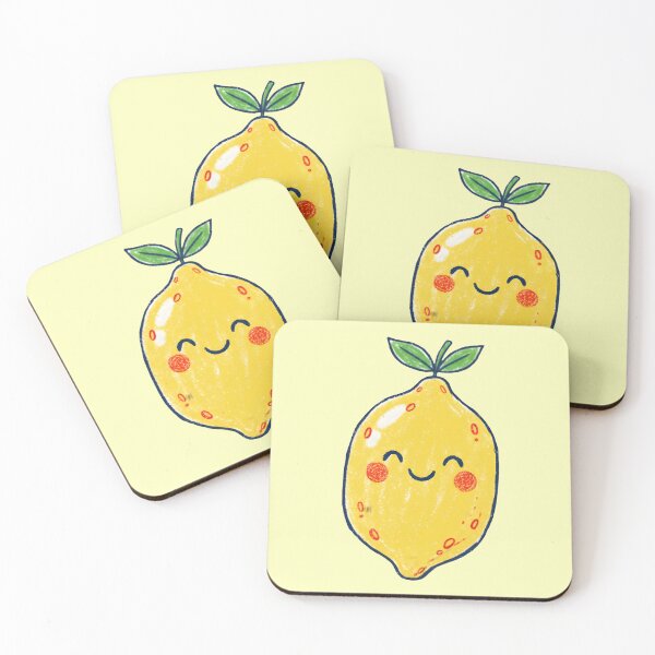 Item preview, Cute Smiling Lemon – Whimsical Pencil Kawaii Citrus designed and sold by EmeraldeaArt.