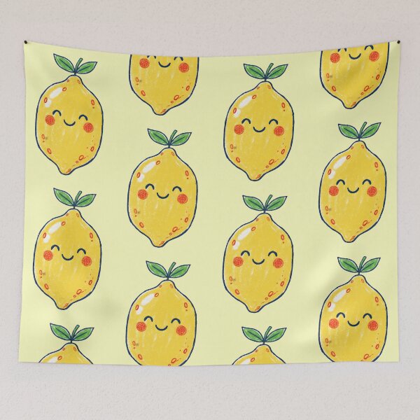 Item preview, Cute Smiling Lemon – Whimsical Pencil Kawaii Citrus designed and sold by EmeraldeaArt.