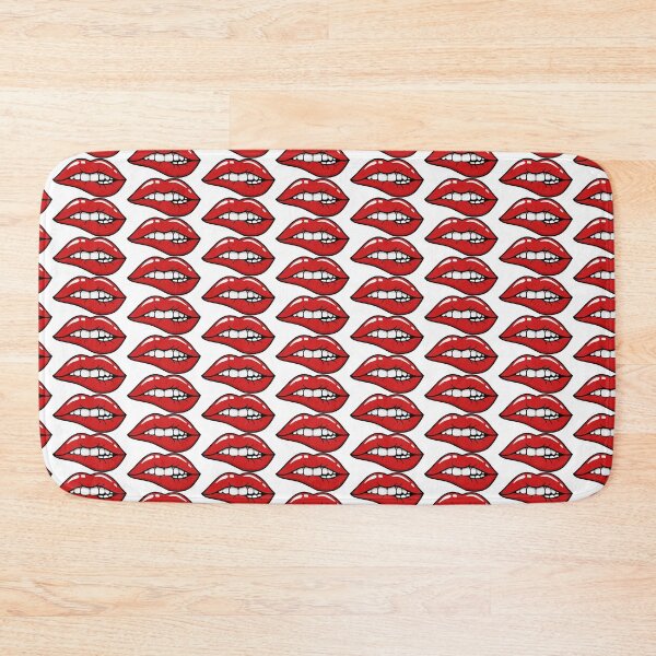 Item preview,  Retro Red Biting Lips Emoji Graphic designed and sold by jvrgraphs.