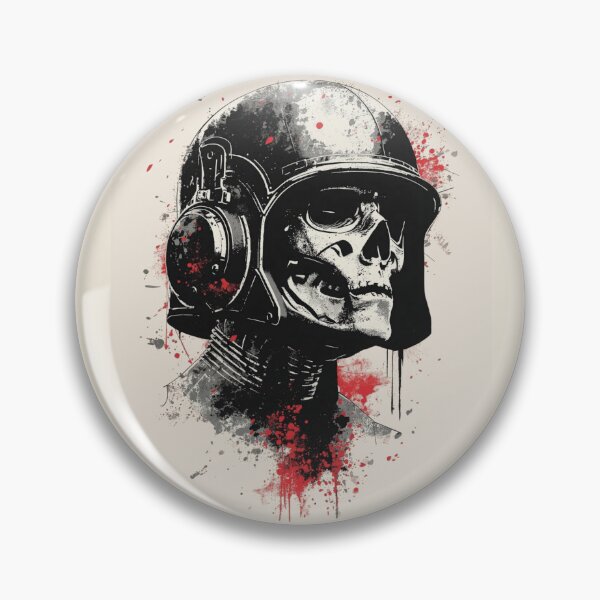 Item preview, Police Skull Soldier Grunge Trash Polka Art designed and sold by ERODED SELF.