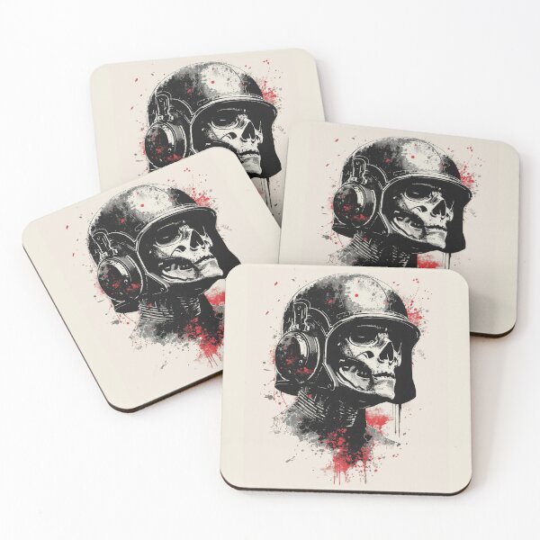 Item preview, Police Skull Soldier Grunge Trash Polka Art designed and sold by ERODED SELF.