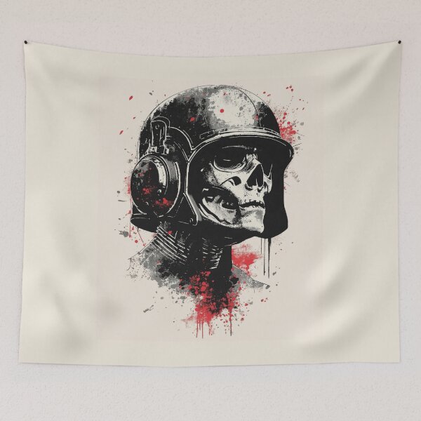 Item preview, Police Skull Soldier Grunge Trash Polka Art designed and sold by ERODED SELF.