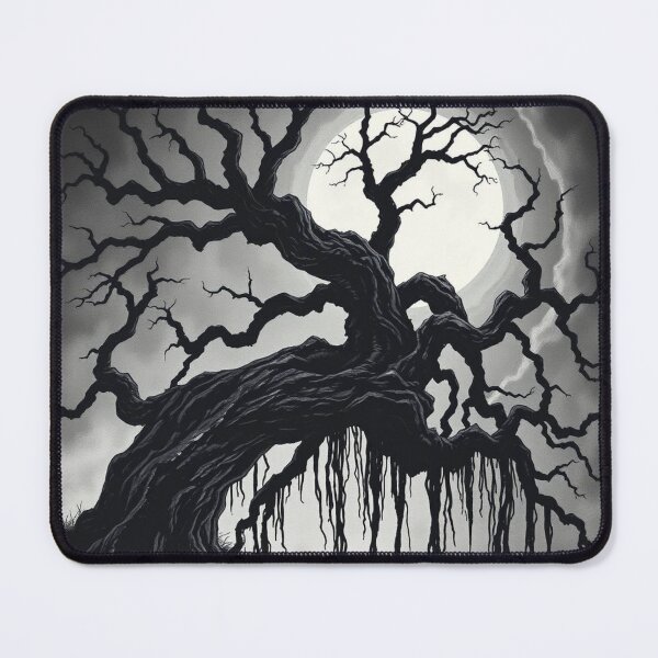 Item preview, Gothic Twisted Ancient Tree Under Full Moon | Dark Fantasy Art designed and sold by EllDAV777.