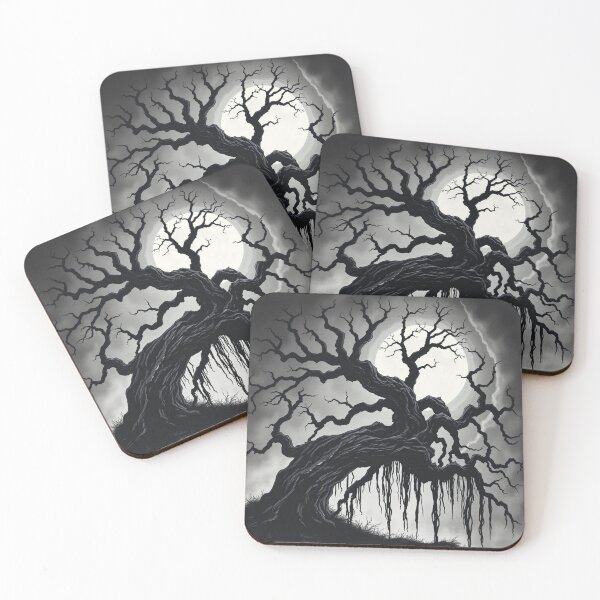Item preview, Gothic Twisted Ancient Tree Under Full Moon | Dark Fantasy Art designed and sold by EllDAV777.