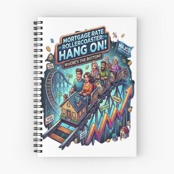 Item preview, Mortgage Rate Rollercoaster Hang on Finance Humor designed and sold by MAJCO-ART.