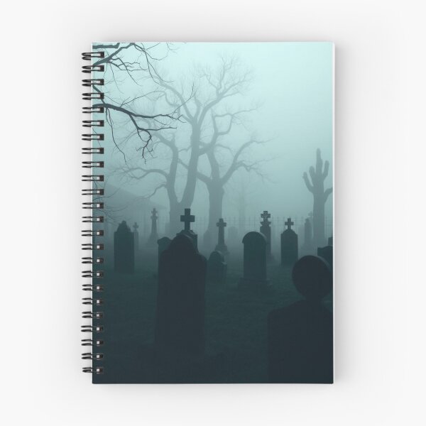 Item preview, Eerie Foggy Graveyard with Silhouette - Gothic Horror Cemetery Art designed and sold by EllDAV777.