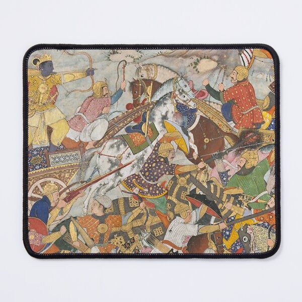 Item preview, "Krishna and Balarma Fighting the Enemy", Folio from a Harivamsa (The Legend of Hari (Krishna)) designed and sold by AnimaliaStar.