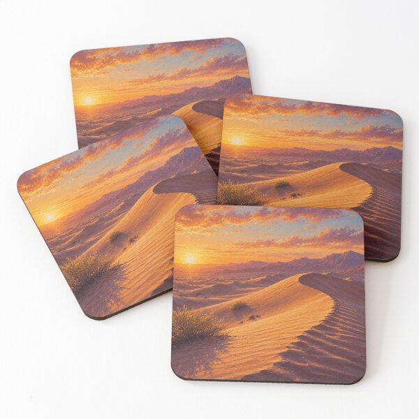 Item preview, Sunset in the Desert Oil Painting Golden Dunes designed and sold by JonelleTshirts.