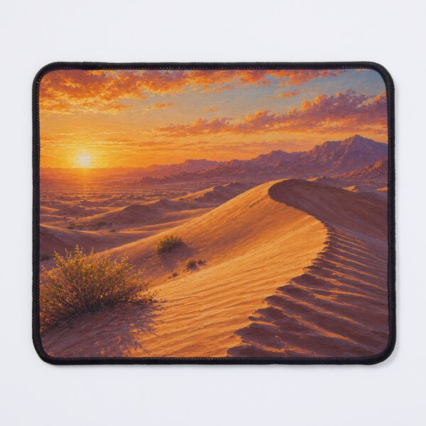 Item preview, Sunset in the Desert Oil Painting Golden Dunes designed and sold by JonelleTshirts.