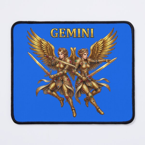 Item preview, Golden Gemini Zodiac Winged Twins Design designed and sold by Utopian-Magic.