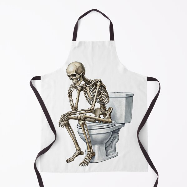 Item preview, The Thinking Skeleton on Toilet - Funny Rodin Parody designed and sold by LOVEARTDESIGN.