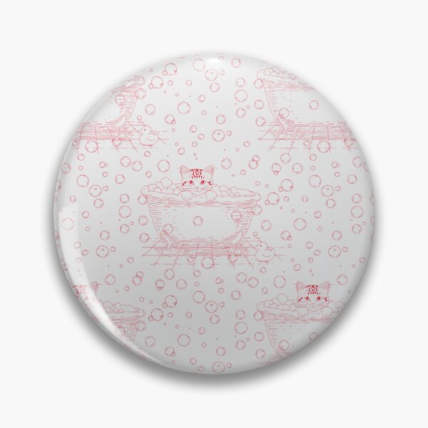 Item preview, Red Cat Bath Toile | Vintage Kitten Clawfoot Tub Pattern designed and sold by Pharmkitty.