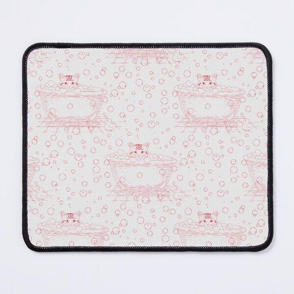 Item preview, Red Cat Bath Toile | Vintage Kitten Clawfoot Tub Pattern designed and sold by Pharmkitty.