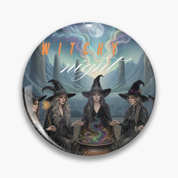 Item preview, Witchy Night Cosmic Coven of Witches with Magic Cauldron Illustration designed and sold by VibranPalette.