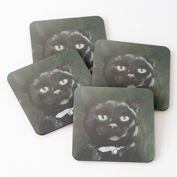 Item preview, Lucky Black Cat Missing Half An Ear designed and sold by HBM Animal Art and More.