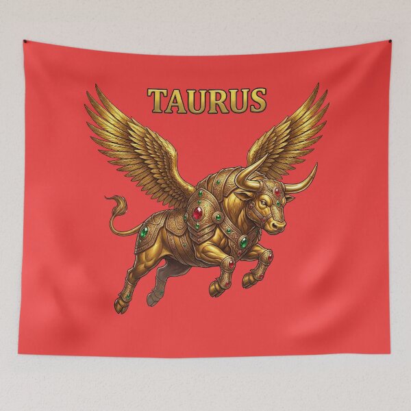 Item preview, Golden Taurus Zodiac Winged Bull Design designed and sold by Utopian-Magic.