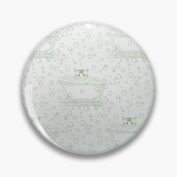 Item preview, Green Cat Bath Toile | Vintage Kitten Clawfoot Tub Pattern designed and sold by Pharmkitty.