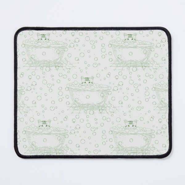Item preview, Green Cat Bath Toile | Vintage Kitten Clawfoot Tub Pattern designed and sold by Pharmkitty.
