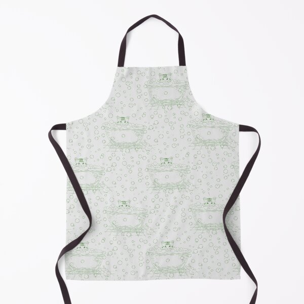 Item preview, Green Cat Bath Toile | Vintage Kitten Clawfoot Tub Pattern designed and sold by Pharmkitty.