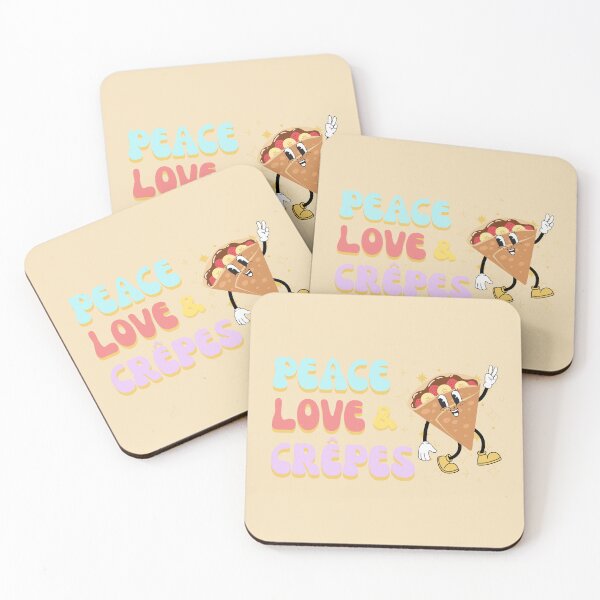 Item preview, Peace Love & Crepes,Retro style,French dessert designed and sold by Shedronpanda.