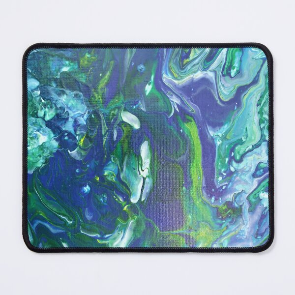 Item preview, Emerald Ocean Abstract Fluid Acrylic Painting designed and sold by CaraSquiresArt.