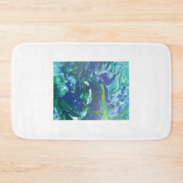 Item preview, Emerald Ocean Abstract Fluid Acrylic Painting designed and sold by CaraSquiresArt.