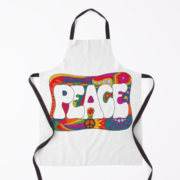 Item preview, Psychedelic Peace and Love Art White– Retro Hippie Rainbow Groovy Peace Design designed and sold by Kellie Espie Art.