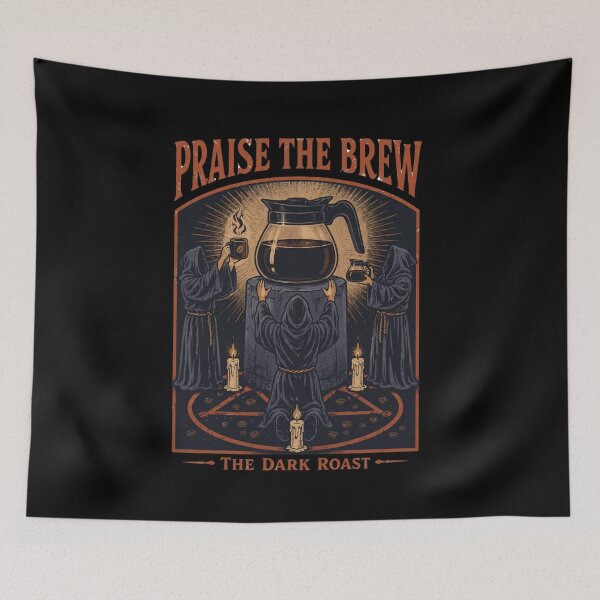 Item preview, Praise The Brew - Funny Coffee Cult Dark Humor designed and sold by ZUVLEX.