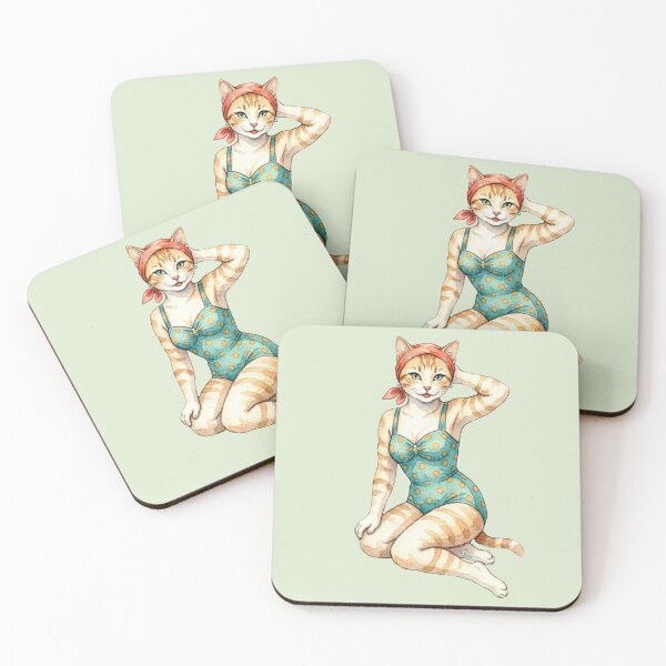 Item preview, Vintage Pin-Up Polka Dot Tabby designed and sold by CAutumnTrapp.